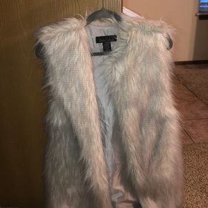 brandon thomas faux fur vest